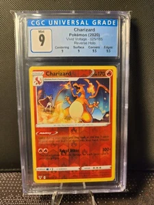 CGC 9 ๐ MINT - Pokemon Charizard 025/185 - Reverse Holo - Vivid Voltage - Picture 1 of 2