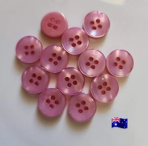 20pcs 12mm Light Pink Cats Eyes Shiny 2 Hole Buttons - Picture 1 of 1