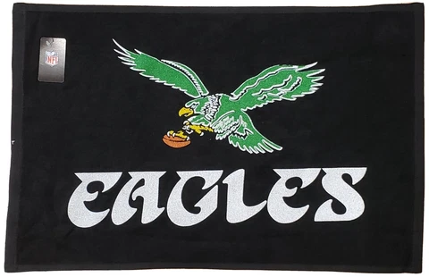 Philadelphia Eagles Throwback Black Official NFL Rally Towel 15 x 25 New Cover