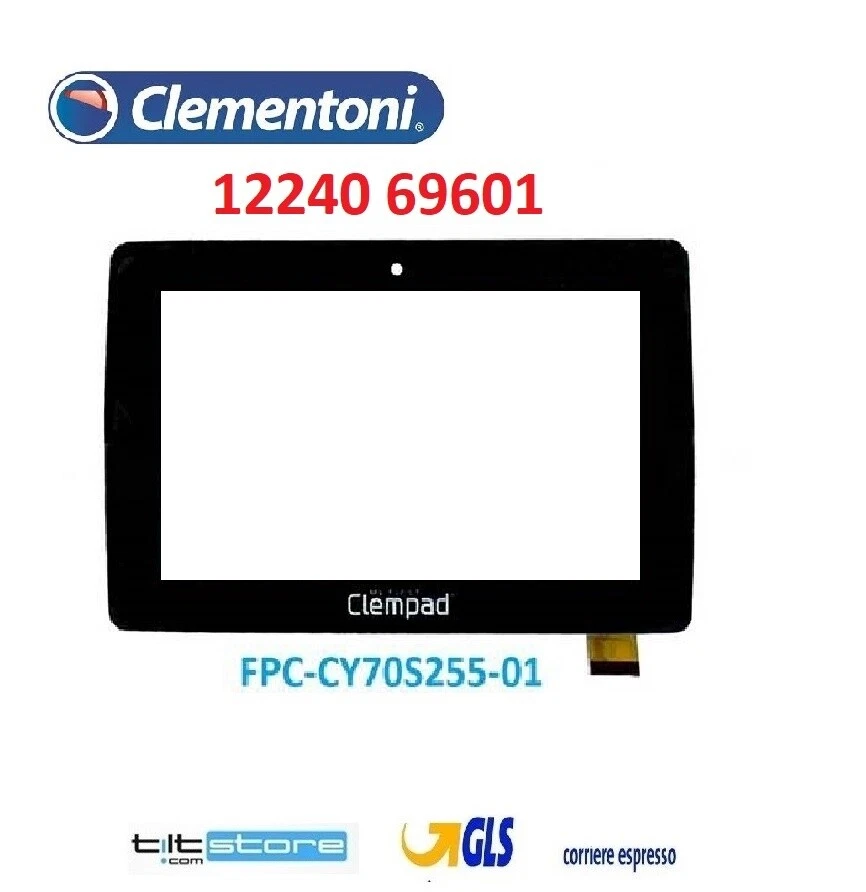 VETRO TOUCH SCREEN IL MIO PRIMO CLEMPAD 12240 69601 FLAT FPC-CY70S255-01 7 POLLI - Immagine 1 di 1