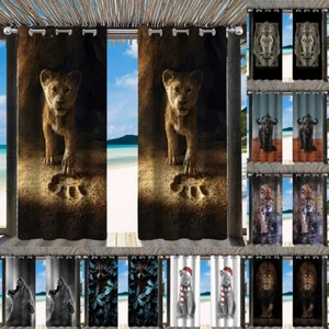 3D Art Animal Pattern Series Printed Bedroom Living Room Sunshade Curtains - Picture 1 of 21