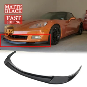 For Chevy Corvette C6 Base Models 06-2013 Matte Black Front Bumper Lip Splitter - Picture 1 of 9