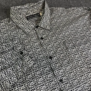 Marimekko Shirt Mens XL Black All Over Print Button Long Sleeve Jokapoika - Picture 1 of 10