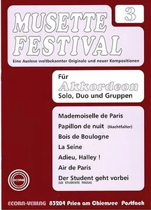 Akkordeon Noten : Musette Festival 3 mittelschwer (mit 2. Stimme ad. lib) ECORA - Bild 1 von 3