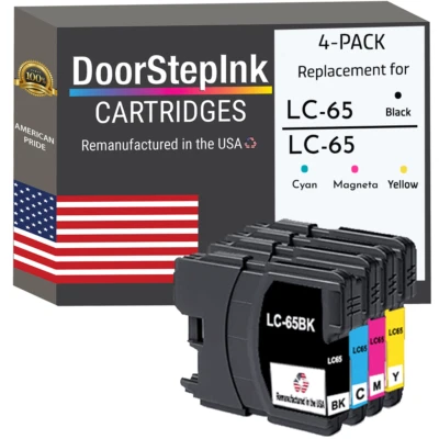 DoorStepInk Compatible Ink Cartridges for Brother LC65 B C M Y4PK-USA - Image 1 of 4