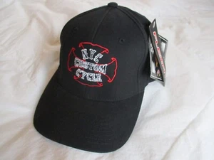 NYC CUSTOM CYCLE NEGRO HIERRO CROSS SOMBRERO DE MOTOCICLETA (REGLAS DE LA COSTA ESTE) TALLA L-XL - Imagen 1 de 6
