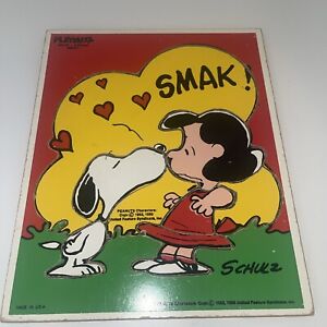Vintage Peanuts Playskool Wooden Jigsaw Puzzle - SMAK! MADE IN USA!!! #230-07