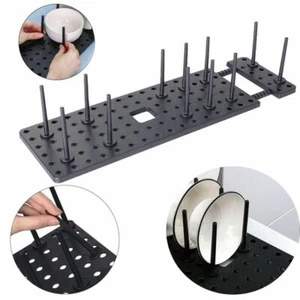 Kitchen Bowl Pot Lid Shelf Organizer Telescopic Dish Plate Drying Rack UK - Picture 1 of 12
