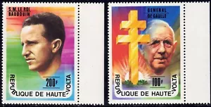 1977 Burkina Faso SC# 434-435 - De Gaulle and Cross of Lorraine - M-NH - Picture 1 of 1