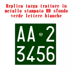 TARGA TRATTORE come ìoriginale in alluminio16,5x16,5 VERDE NUMERI BIANCHI - Foto 1 di 1