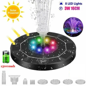 LED Solar Pumpe mit Akku Teich Brunnen Springbrunnen Fontäne Garten Wasserspiel - Bild 1 von 17