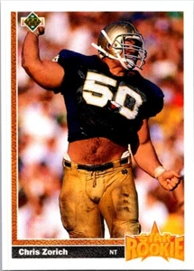 FOOTBALL CARD UPPER DECK CHRIS ZORICH STAR ROOKIE - Picture 1 of 2