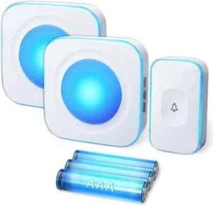 Timbre Inalámbrico Funciona con Batería 2Receptores 1Botón Azul DC - Imagen 1 de 4