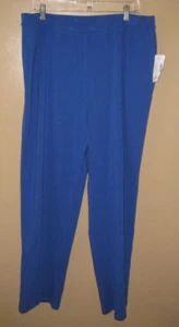 Liz & Me Essentials Women's Elastic Blue Cotton Stretch Pull-on Pants 0X 16W NWT - Picture 1 of 3