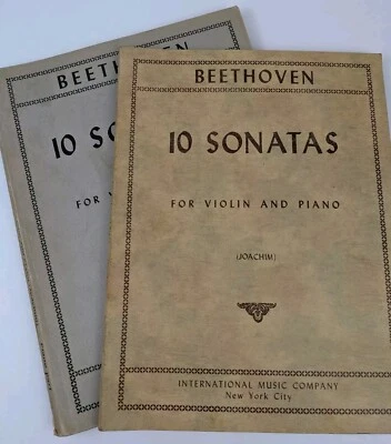 Beethoven 10 Sonatas for Violin and Piano - 2 Bound Books - Piano Score & Violin - Image 1 of 4