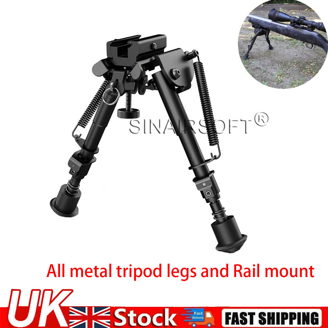 Xaegistac Bipod Adjustable 6-9 Inch Bipods With Quick Release Adapter For Picatinny Mlok Rail Lightweight And Stable For Hunting And Shooting