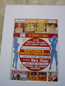 10X8 Mounted Poster cult Film NATURES SWEETHEARTS 1963 MARIA STINGER - Picture 1 of 1