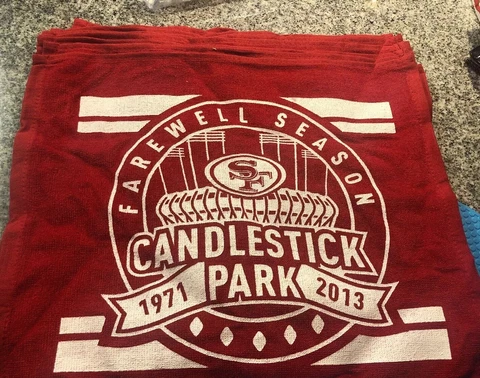 2 San Francisco 49ers Farewell Candlestick Rally towels Brand New Cover