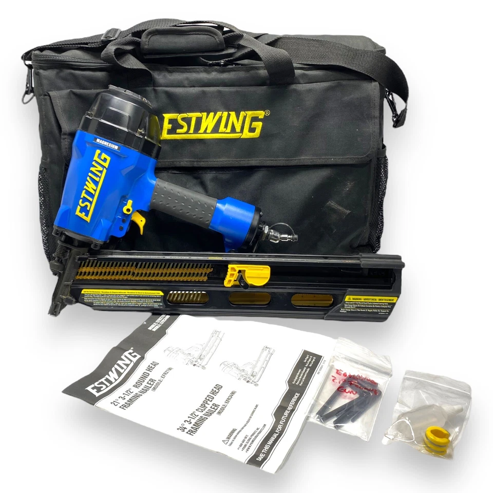 Estwing - Clavadora de marcos de cabeza redonda de 21 grados 3 1/2” con bolsa acolchada EFR2190 Foto 1 de 4