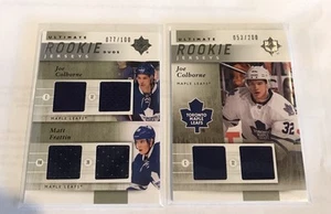 2011-12 Upper Deck Ultimate JOE COLBORNE Rookie Jerseys Lot (2) Maple Leafs 100 - Picture 1 of 4