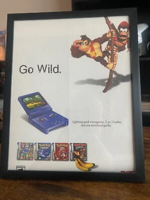 2000 Donkey Kong Country Nintendo Game Boy Framed Print Ad Pokemon Ruby Wario - Изображение 1 из 4