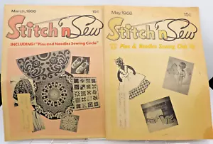 Stitch & Sew Craft Magazines Lot of 2 March 1968 & May 1968 Sewing Quilting Vntg - Imagen 1 de 8