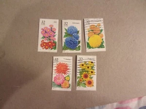 USA Used, 1995 Issue, Scott#2993-97 32 Cent Garden Flowers, (Set of 5). - Picture 1 of 1