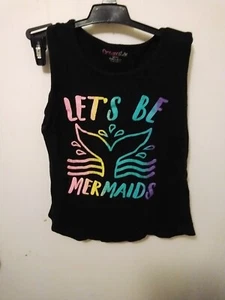 Dreamstar Girls Large Black Tank Top Mermaid - Picture 1 of 3