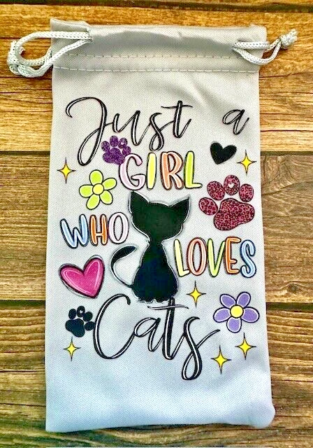 Gafas de sol suaves ojos grises accesorios bolsa tirar superior portátil niña que ama a los gatos Foto 1 de 1