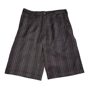 Rusty Y2K Skater Baggy kariert braun Polyestermischung Shorts Herren 32 - Bild 1 von 6