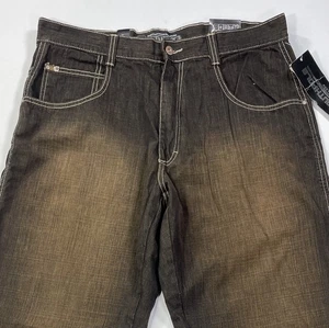 Southpole Wide Leg Jeans Men’s 38x34 NWT Relaxed Fit Brown Copper Wash Denim - Picture 1 of 13