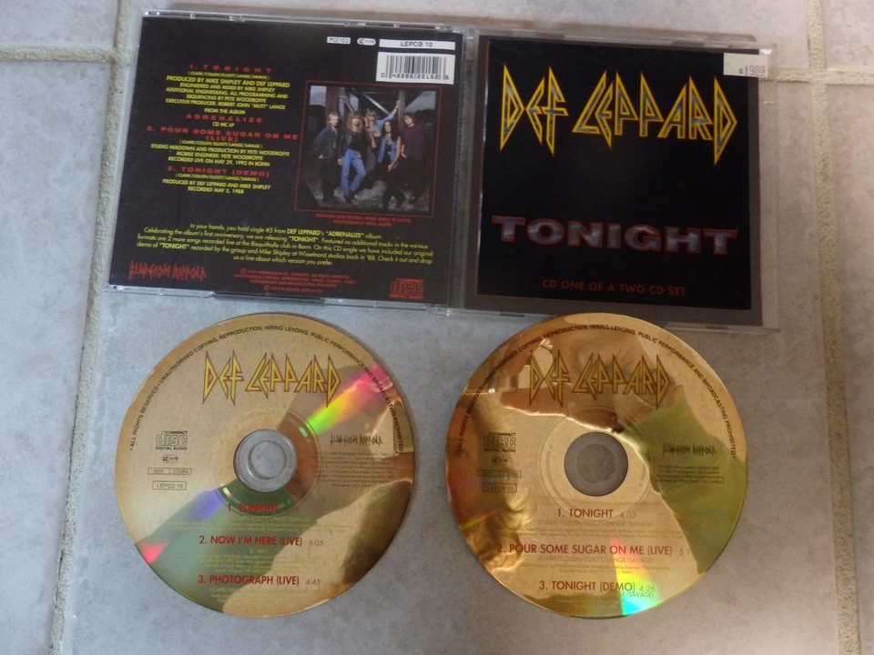 Def Leppard Tonight CD Single CD One and Two CD Set Foto 1 de 1