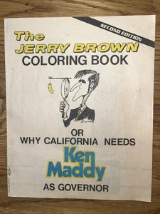 Vintage 1978 The Jerry Brown Malbuch von Ken Maddy für California Gov Ephemera - Bild 1 von 3