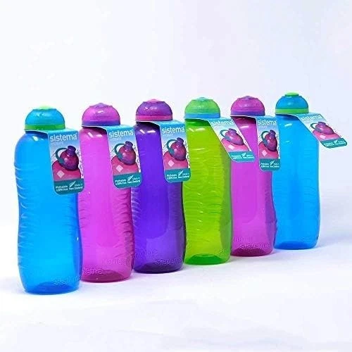 6x Sistema 330ML Twist n Sip BPA Free Hydrate Water Bottles Assorted Colours - Image 1 of 1