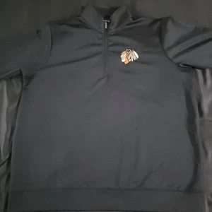 Chicago Blackhawks Antigua Black 3XL 1/4 Zip Pullover - Picture 1 of 8