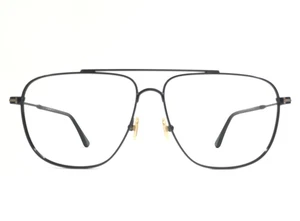 Tom Ford Eyeglasses Frames Len TF815 01C Black Aviator Pilot Wire Rim 58-13-145 - Picture 1 of 13