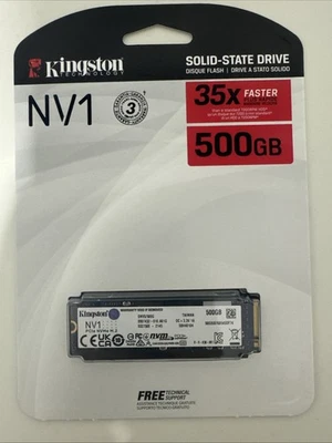 NEW Kingston NV1 500GB TLC 2280 M.2 NVMe SSD SNVS/500G - Image 1 of 2