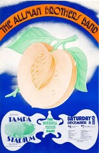 Allman Brothers, Marshall Tucker Band 1973 Tampa, FL Gerahmtes Konzert Poster - Bild 1 von 2