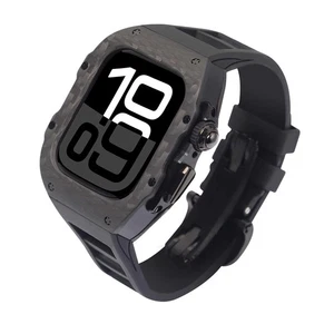 Bracelet Apple Watch 46mm Boîtier en Fibre de Carbone Housse Antichoc Résistant aux Rayures Sport - Photo 1 sur 7