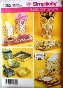 SIMPLICITY CRAFT PATTERN 4362  FABRIC CONTAINERS  TO MAKE  UNCUT   FF - Picture 1 of 2