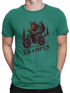 Camiseta para hombre Riding Krampus estilo rebelde de Navidad - Imagen 1 de 7