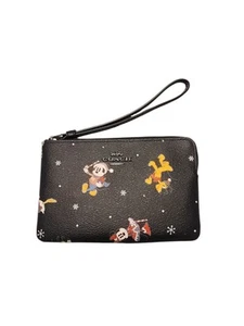 Disney X Coach Corner Zip Wristlet With Holiday Print NWT CN031 NWOT - Picture 1 of 8