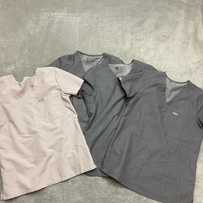 Figs Women's Catarina One-Pocket V-Neck Scrub Top Size XS Lot of 4 - Image 1 of 4