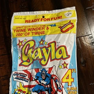 Gayla Captain America Kite 4 ft Wing Span Stock No. 522 Sealed 1986 - Picture 1 of 11