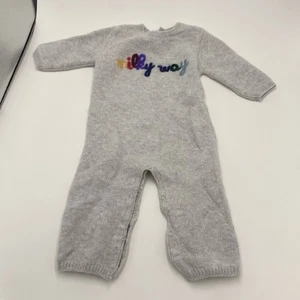 Bonbon Baby Junge Merinowollmischung Einteiler Body Grau "Milky Way" 3M - Bild 1 von 6