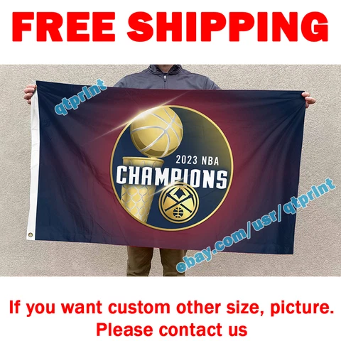 Denver Nuggets NBA Final Champions 2023 House Flag Banner 3x5 ft Home Decor NEW Cover