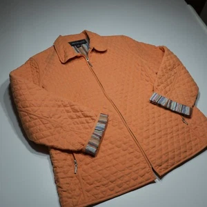Weatherproof Quilted Jacket Womens Large Orange Zip Up Outerwear Polyester Nylon - Picture 1 of 15