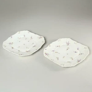 Haviland Limoges Square Serving Platters w Purple Flowers Vintage Pair 2 - Picture 1 of 5