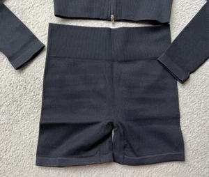 Women Yoga Shorts Black Lifting Workout Short Seamless High Waist Gym Short XS - Picture 1 of 3