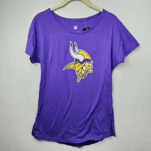 NFL Shirt Woman’s Size Large Purple Yellow MN Vikings Short Sleeve T-Shirt NWT - Picture 1 of 8